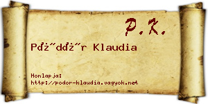 Pödör Klaudia névjegykártya