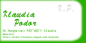 klaudia podor business card